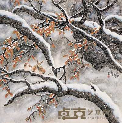 刘冠伟 2005年作 初雪 镜心 67×66cm